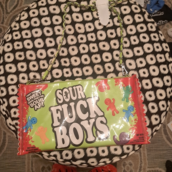 Dolls Kill Handbags - Dolls Kill Sour Candy Clutch - Green and Red